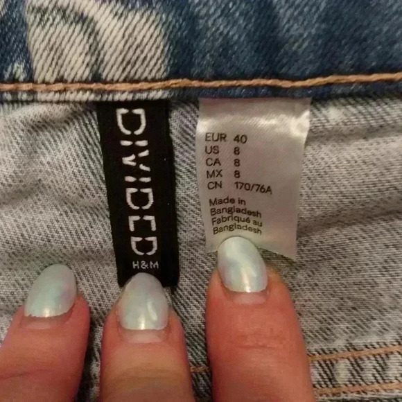 H&M wide leg blue jeans sz 8 worn once - Picture 6 of 6